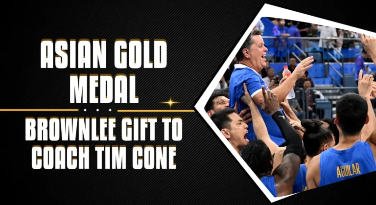 Asian Gold Medal Brownlee gift to Coach tim Cone
